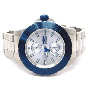 Invicta Men's Watch 14059 Pro Diver Silver Dial Quartz Watch Blue Bezel Sport
